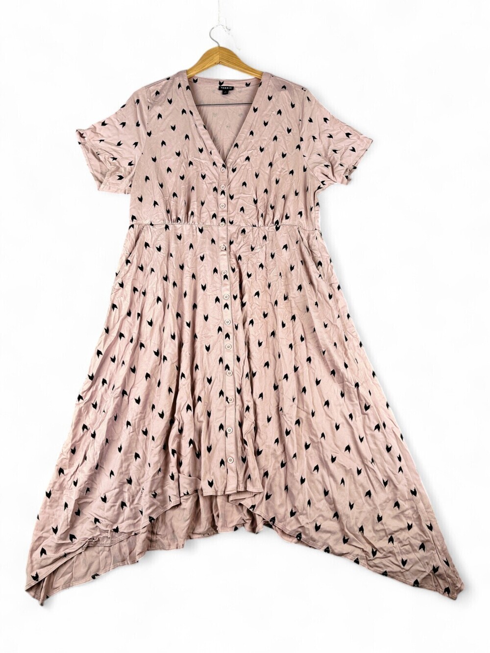 Torrid Plus Size 2X Pink Button-Front Maxi Dress
